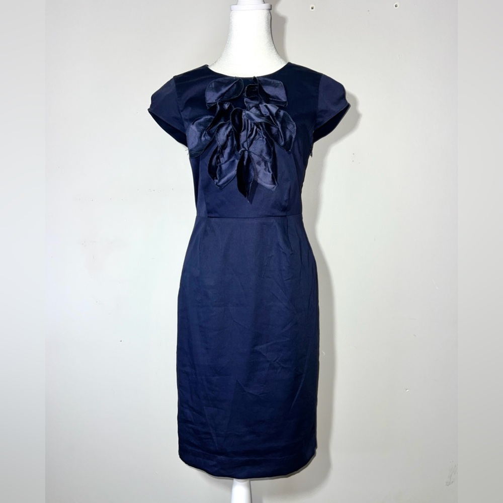 Boden Limited Edition Cotton Navy Embellished Sheath Dress Sz 4